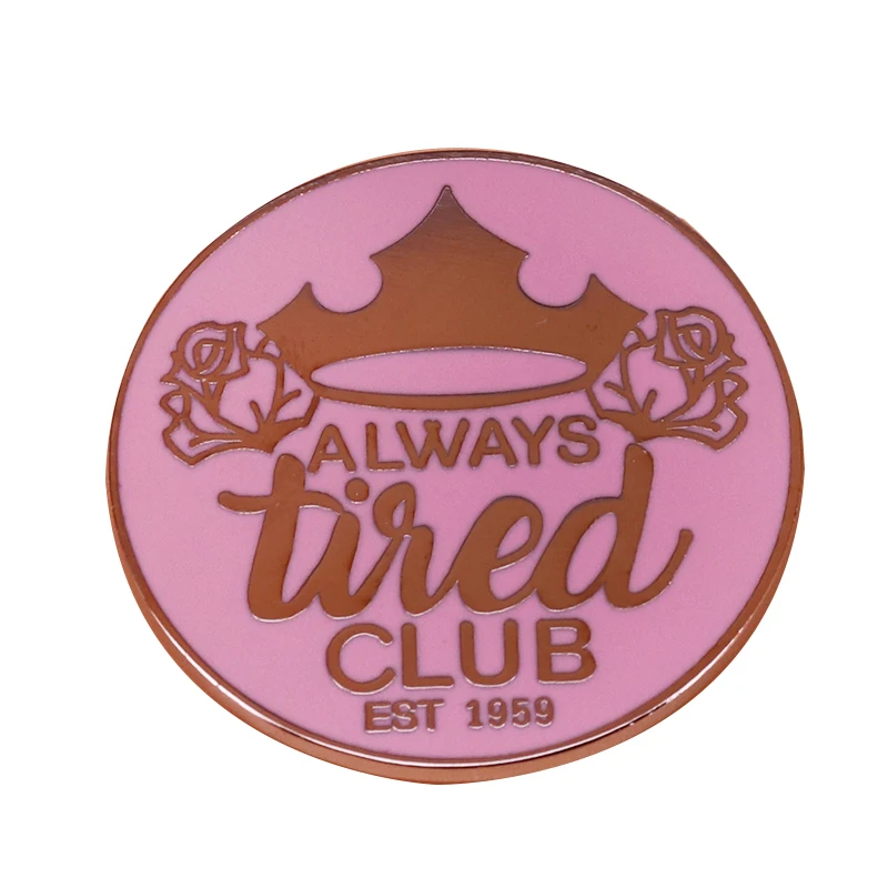 Funny tired pink badge chronic illness and sleep lover decor