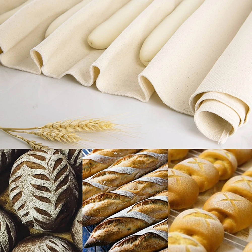 Linen Cloth Proving Bread Baguette Flax Cloth Baking Mat Fermented Dough Bakers Pans Pastry Baking Kitchen Tools