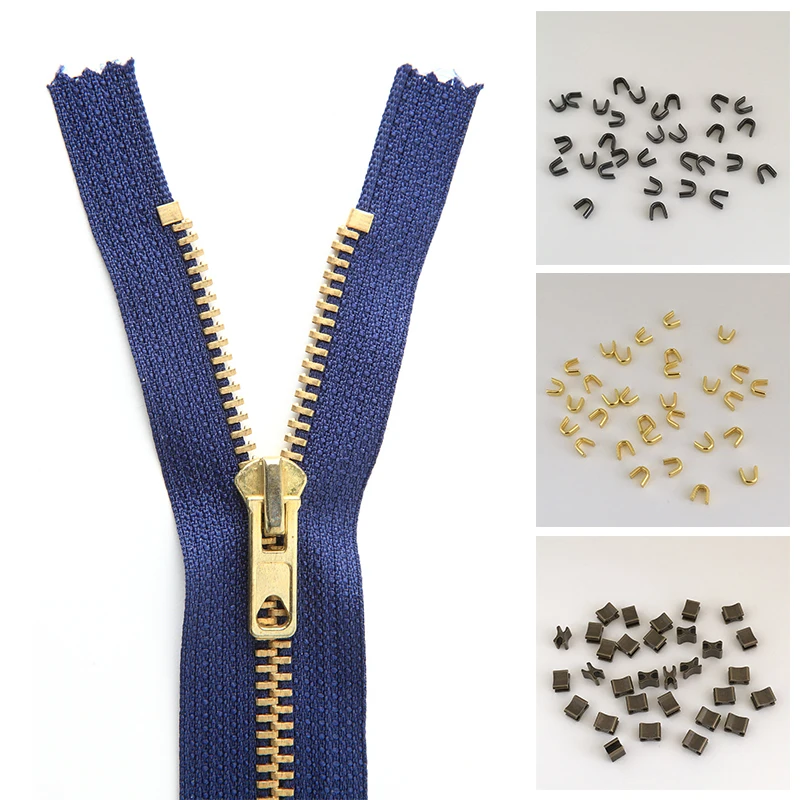 10pcs/lot 3#5#8# High Quality U Shaped Opening Metal Zipper Up Stopper And End DIY Sewing Craft Clothes Pants Zipper Accessories