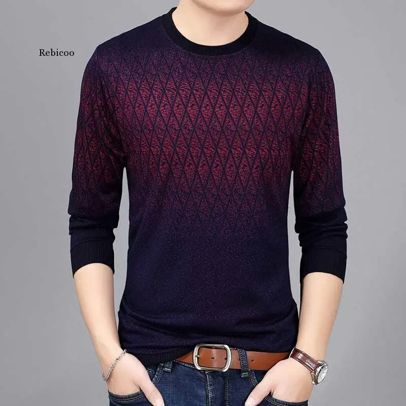 New Hot Casual Social  Pullover Men Sweater Shirt Jersey Clothing Pull Sweaters Mens Fashion Male Knitwear