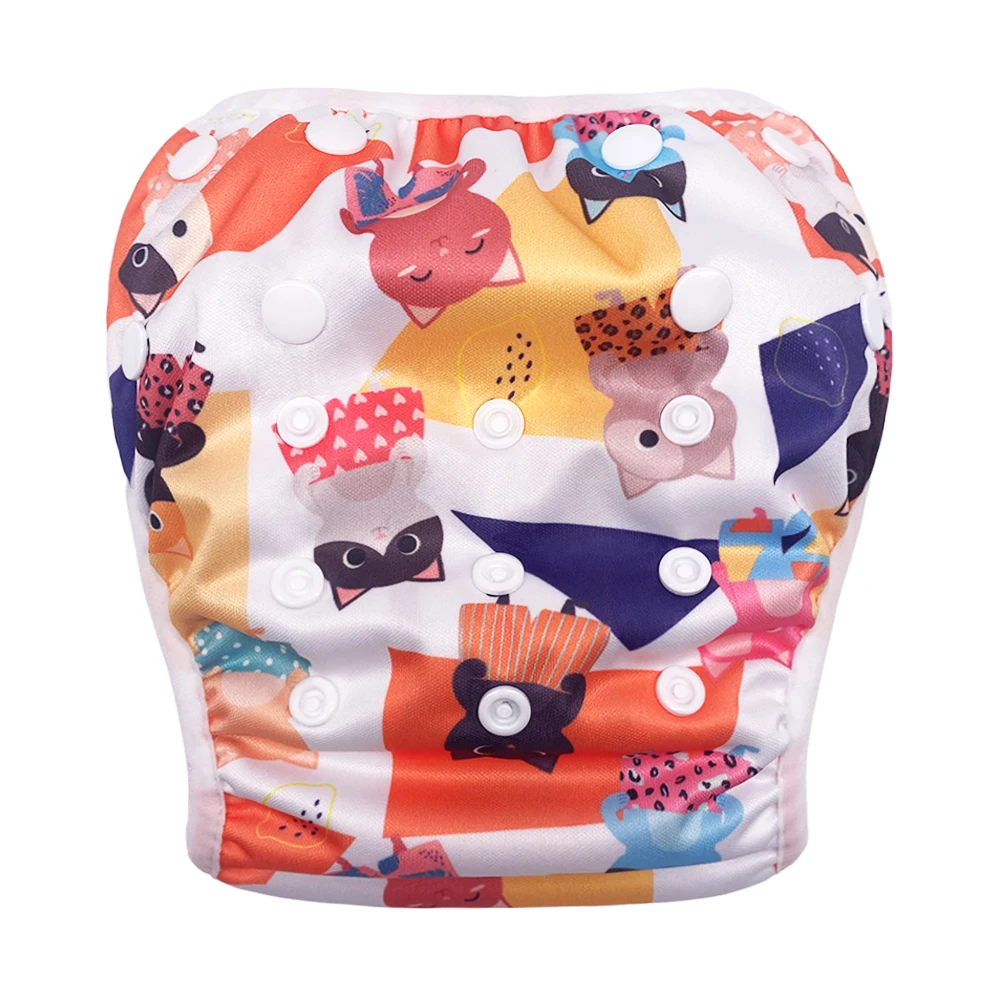 Dotoo Swimwear Children Waterproof Adjustable Fox Print Swim Diaper Pool Pant Boy Girl Baby Reusable Washable Swimming Pool Pant