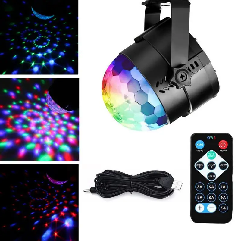 

Sound Activated Rotating Disco Ball DJ Lighting Party Lights 3W RGB LED Stage Lights For Christmas Wedding Home KTV Party Lights