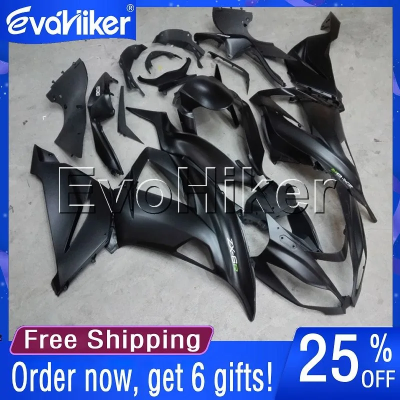 Custom motorcycle plastic cover for ZX-6R 2013-2015 matte black ABS fairing Injection mold+gifts