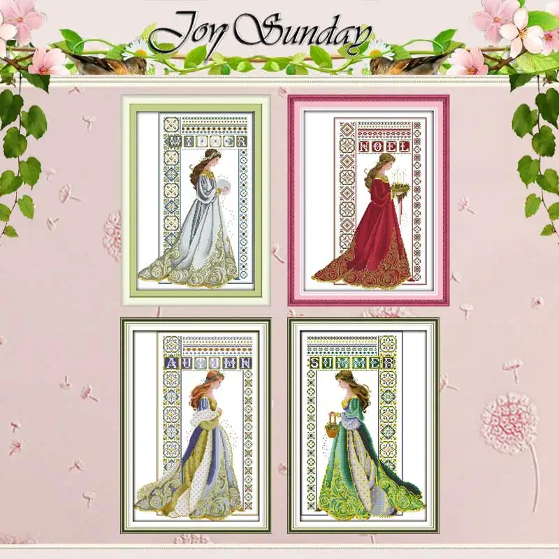 

Four Seasons Angel Cross Stitch DIY 11CT 14CT 16CT Stamped Cross Stitch Set Wholesale DMC Cross-stitch Kit Embroidery Needlework