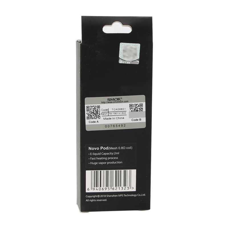 خرطوشة Smok nova & novo 2 ، خرطوشة أصلية ، شبكة 2 مللي ، 0.8ohm ، السيراميك 1.4 تيار مستمر mtl ، لفائف ل nove vape ، 3 قطعة/الوحدة