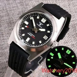 New Tandorio AR Sapphire Glass 200M Waterproof NH35 Black Green Dial Luminous Automatic Mens Diver Watch Waffle Rubber Strap