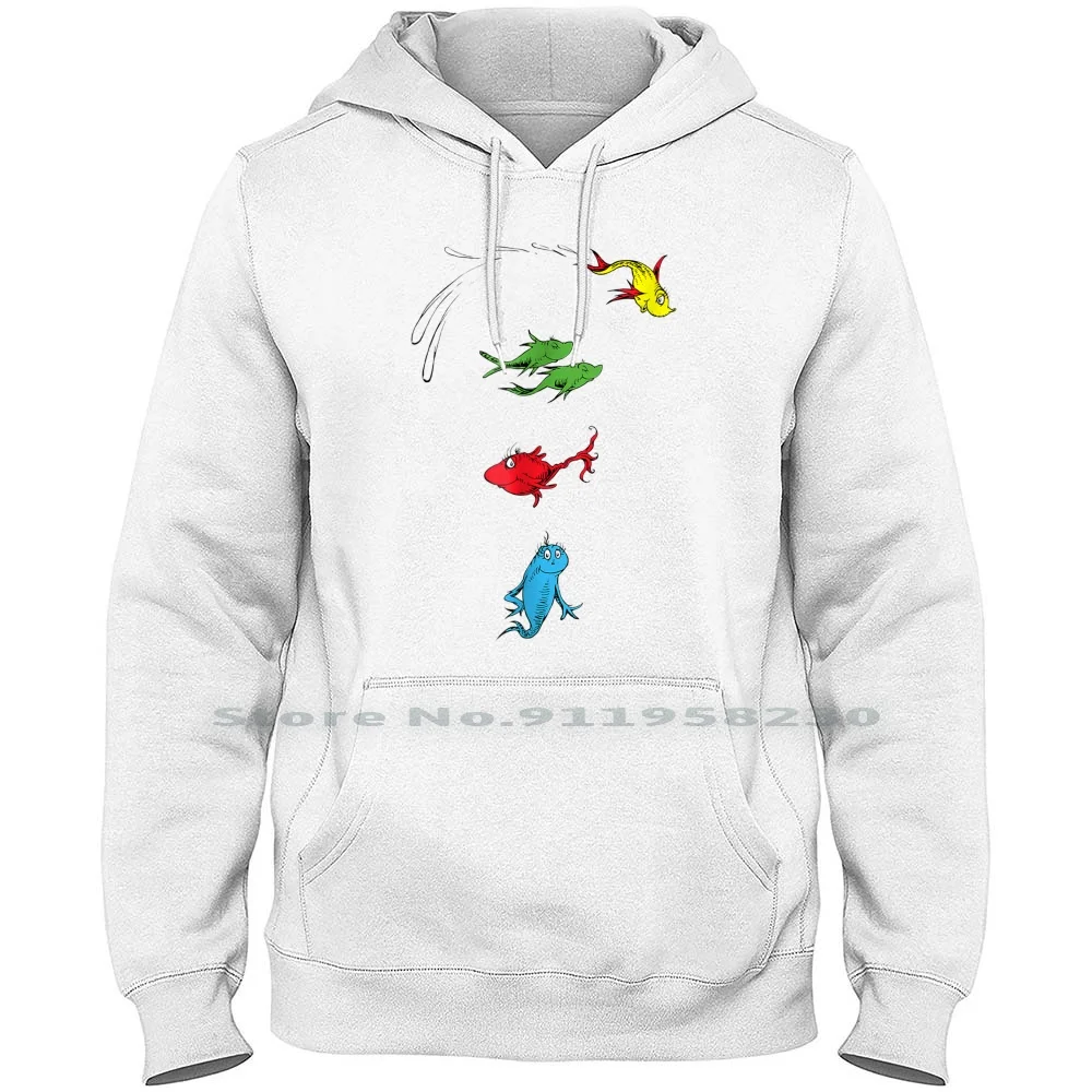 One Fish Two Fish Red Fish Blue Fish T Shirt Men Women Hoodie Sweater 6XL Big Size Cotton Fish Blue Two Red One Us Hi Eu