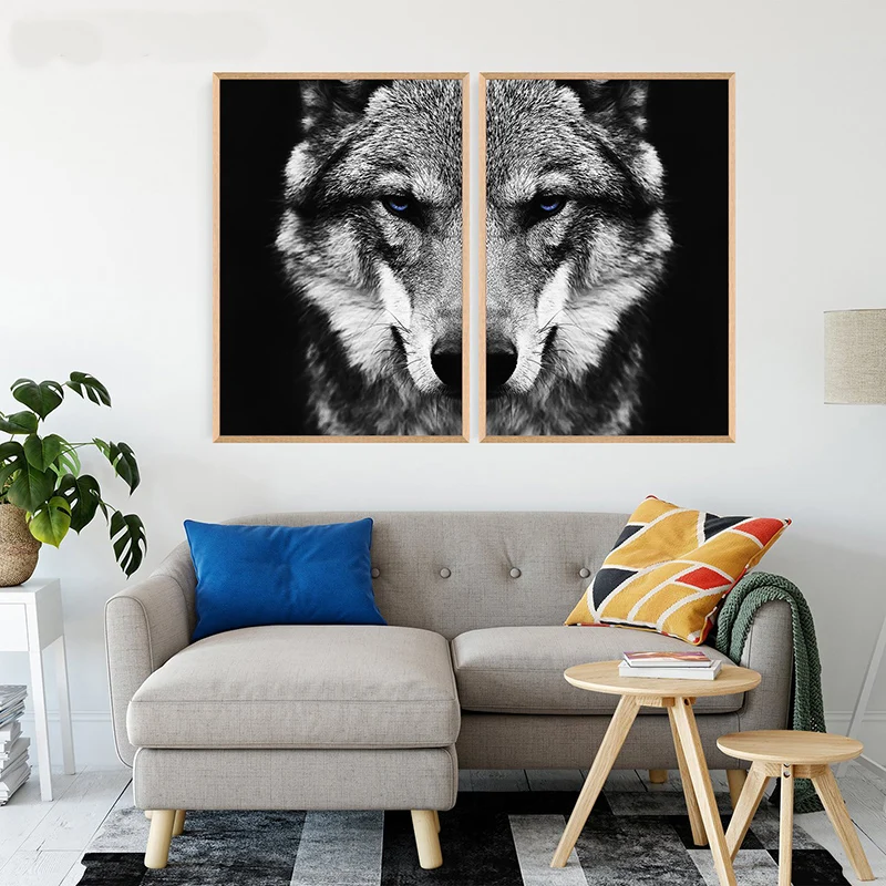 Diy Diamond Painting White and Black Wolf Head 5D Diamond Mosaic Handmade Cross Stitch Kits Diamond Embroidery RhinestoneZP-2556