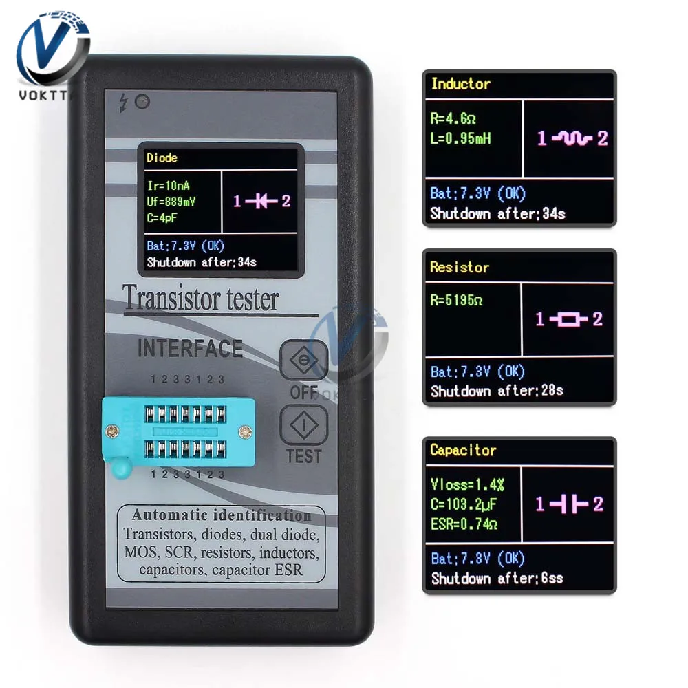 M328 Transistor Tester Mega328 Multi-purpose Thyristor Capacitance Resistor Inductance Meter TFT 128*160 LCD Display