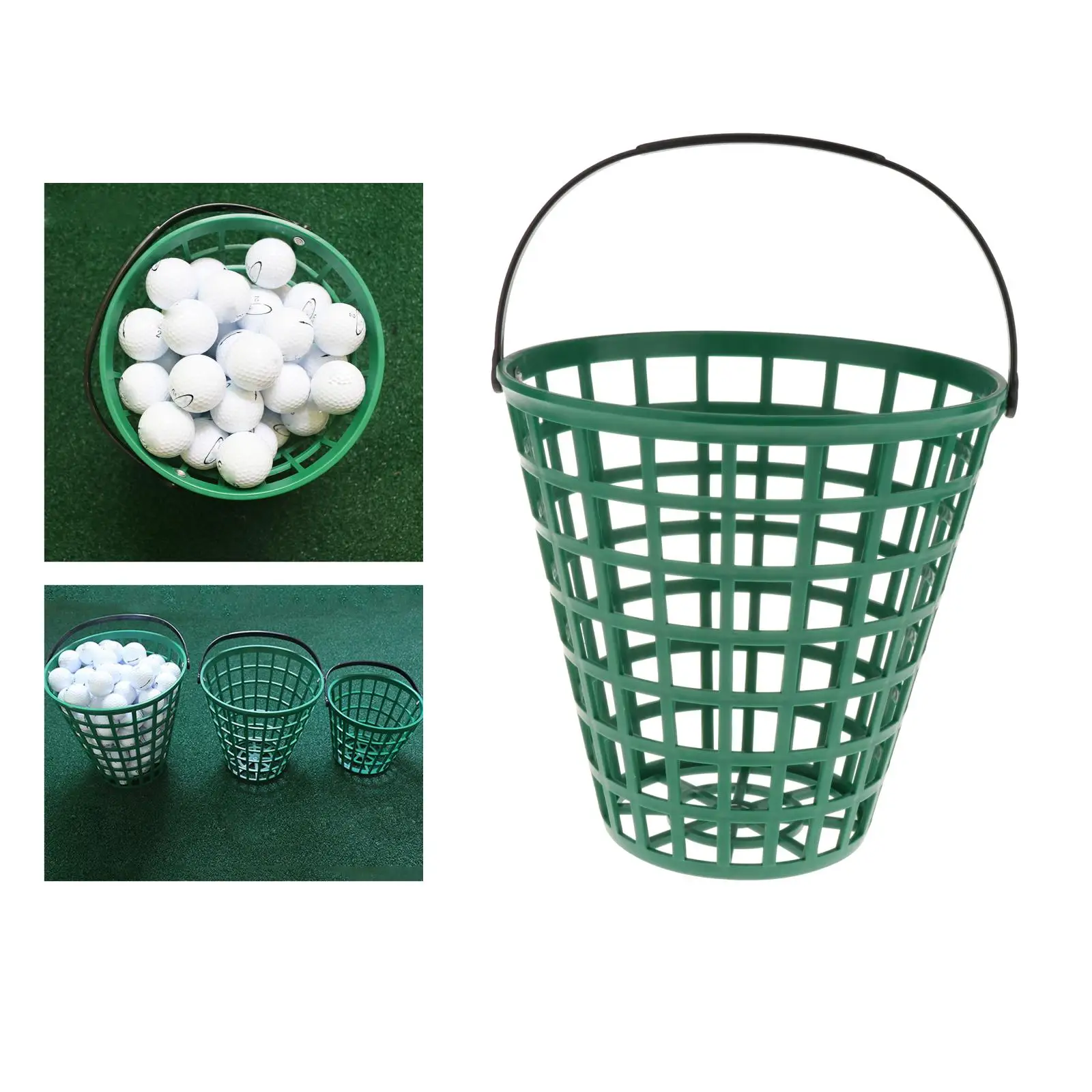 Solid Golf Range Basket, Golf Ball Tennis Balls, Egg Collection Carrying Buckets Golf Balls Storage Container with Carry Handle