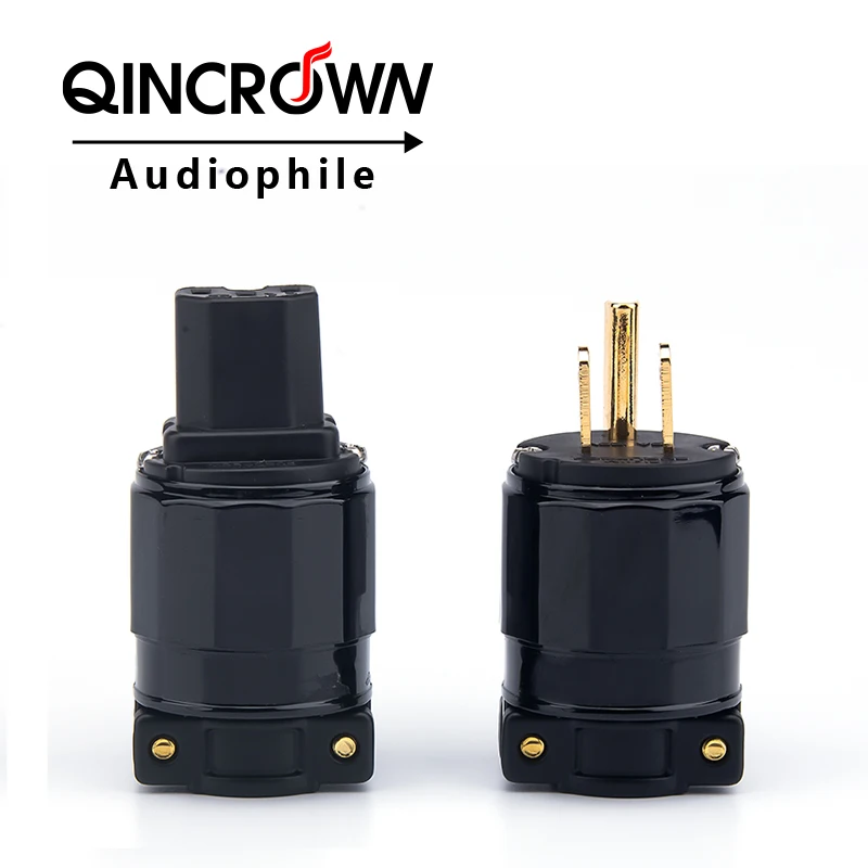 

High Quality Gold Plated One Pair FI-E11(G) /FI-11-N1(G) US Power plug Schuko-Stecker IEC 15A/125V 16A/ 250V Power Connector