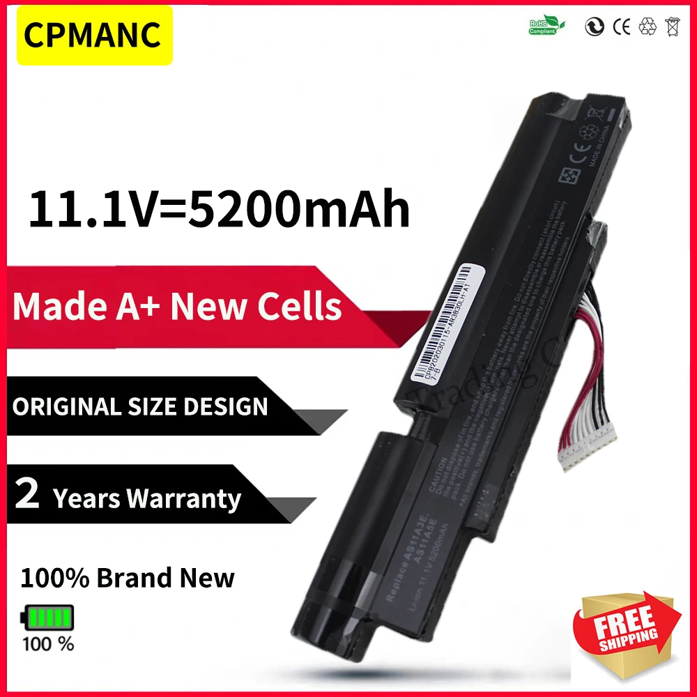 CPMANC-Batería de 6 celdas para portátil, para Acer Aspire TimelineX 4830TG 5830T 3830TG 4830T 5830TG 3830T 3INR18/65-2 AS11A3E AS11A5E, nueva