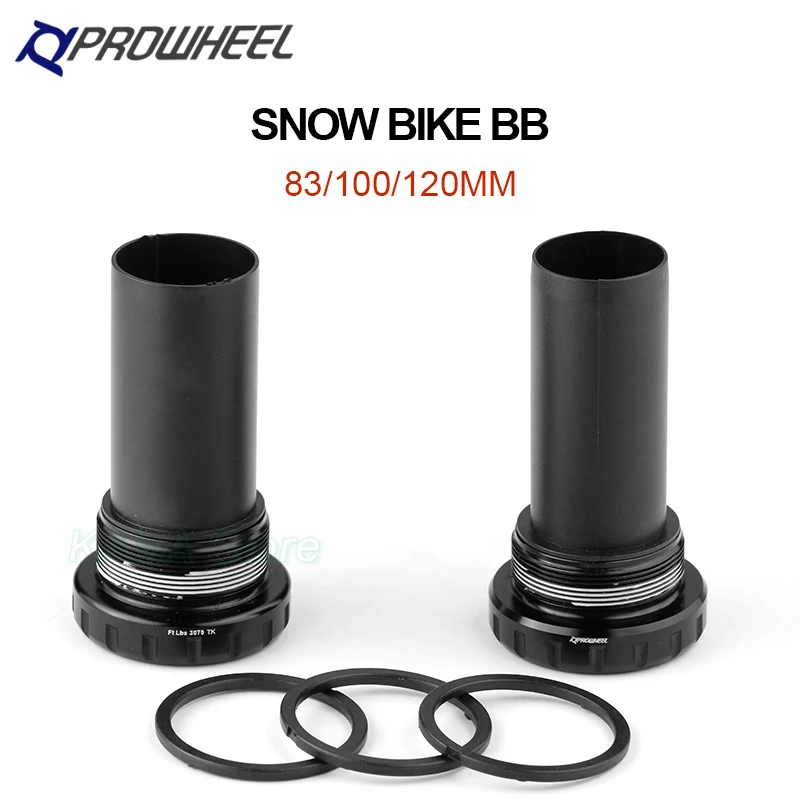 PROWHEEL Snow Bike BB Fat Bike Axle Threaded External Bearing Bottom Bracket BB 83/100/120mm Fat Bicycle Crankset Parts