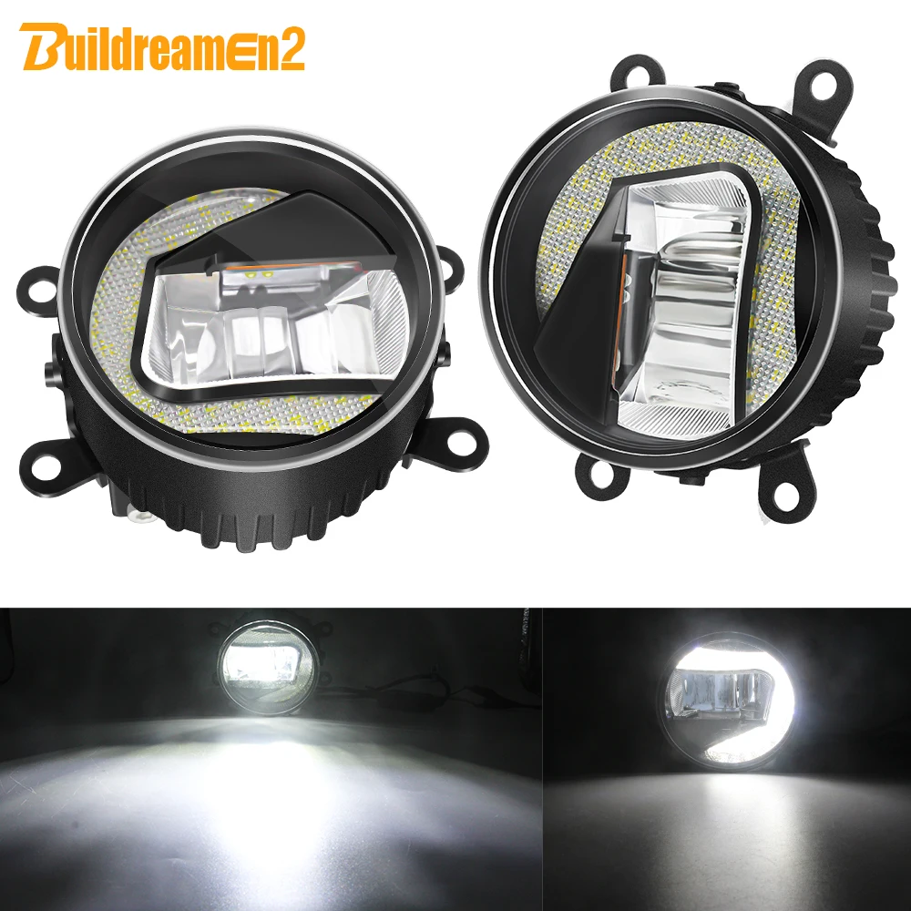 2IN1 Car Front Bumper LED Fog Light Assembly DRL Daytime Running Light White 12V Styling For Jeep Renegade Cherokee Compass