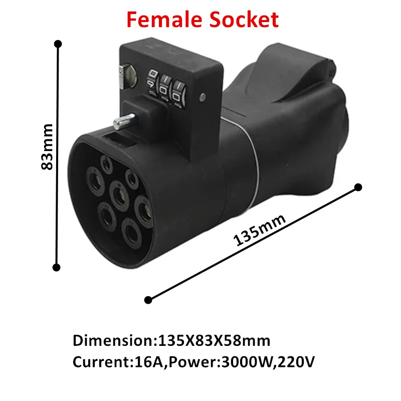 

Toma de conversión hembra con bloqueo para Pila de cargador EV IEC62196, Scooter, etc.