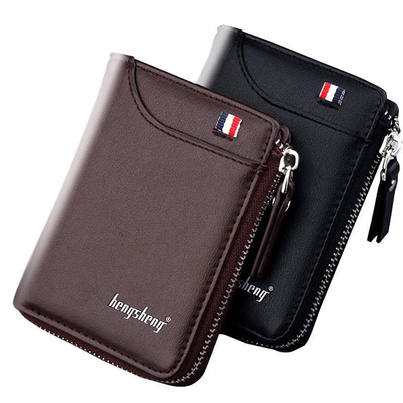 wallet for men short Casual carteras Short Wallets PU Leather Male  billetera hombre luxury small Zipper coins bag cartera hombr