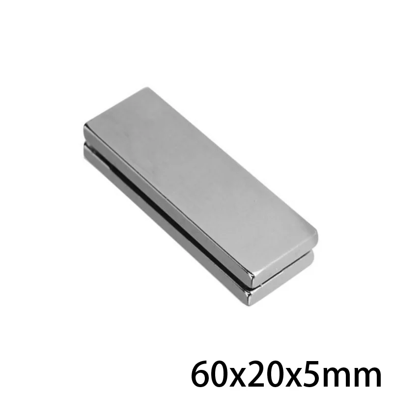 60x20x5 Powerful Magnets 60mmX20mm N35 Neodymium Magnet 60x20x5mm Permanent NdFeB Magnets 60*20*5 mm  Big Sheet Magnet