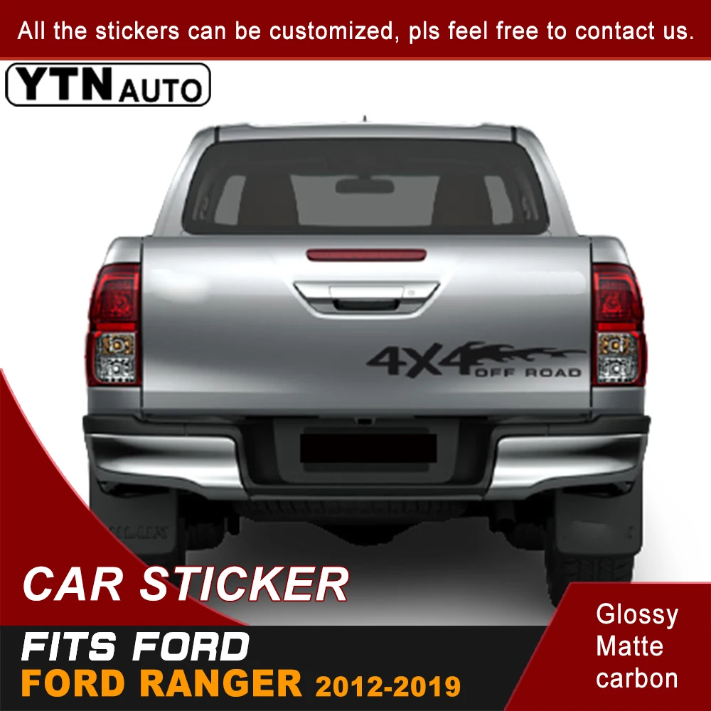 

Car Decal For Ford Ranger T6 T7 T8 2012-2020 Car Accessories 1 Pcs 4x4 Car Sticker Tailgate Decal Off Road Graphic Vinyl Sticker