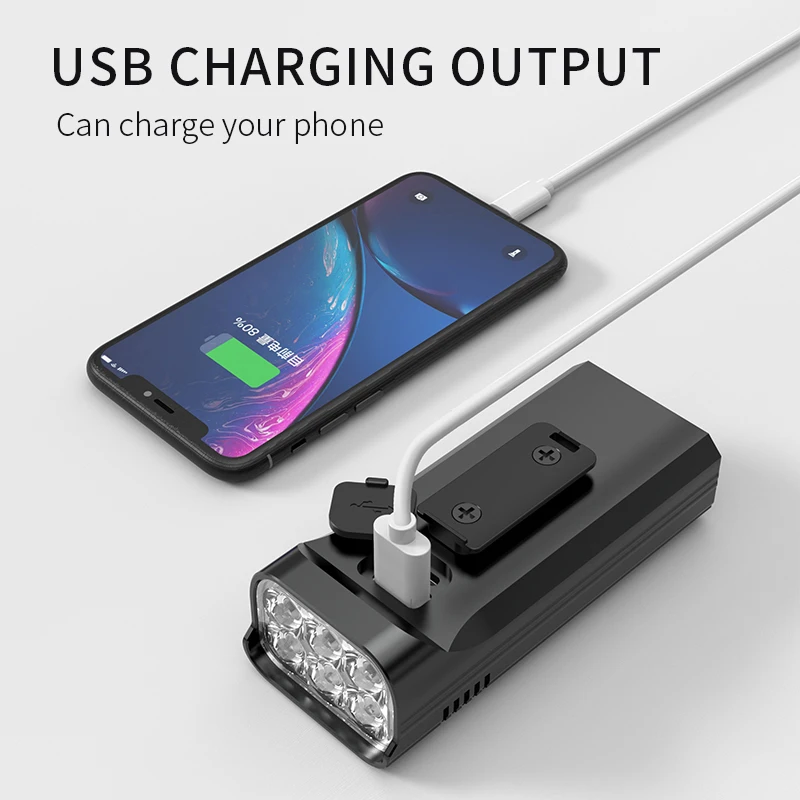 Lampu Sepeda Built-In 10000MAh USB Isi Ulang Lampu Belakang 10000LM 8T6 Lampu Depan Sepeda Senter Bersepeda MTB Lampu Depan