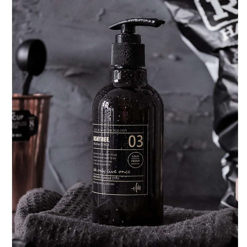 Nordic Brown Refillable Bottle Shower Gel Shampoo Press Bottle Liquid Soap Dispenser Bathroom Lotions Conditioner 250/500ml