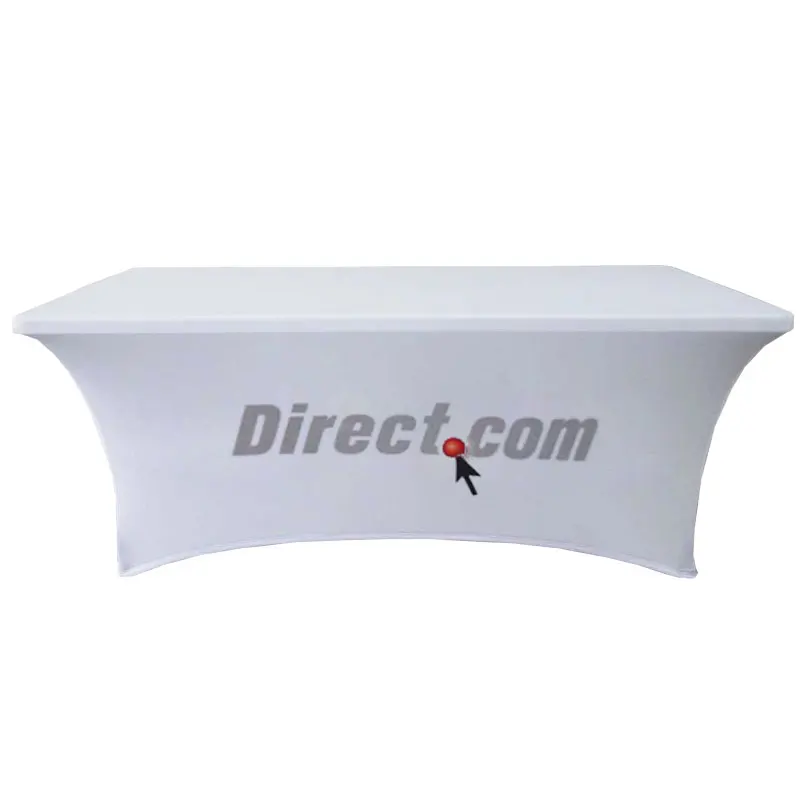 

Morning custom Logo table cover cloth 4ft 6ft 8ft advertising spandex tablecloth for trade show outdoor display