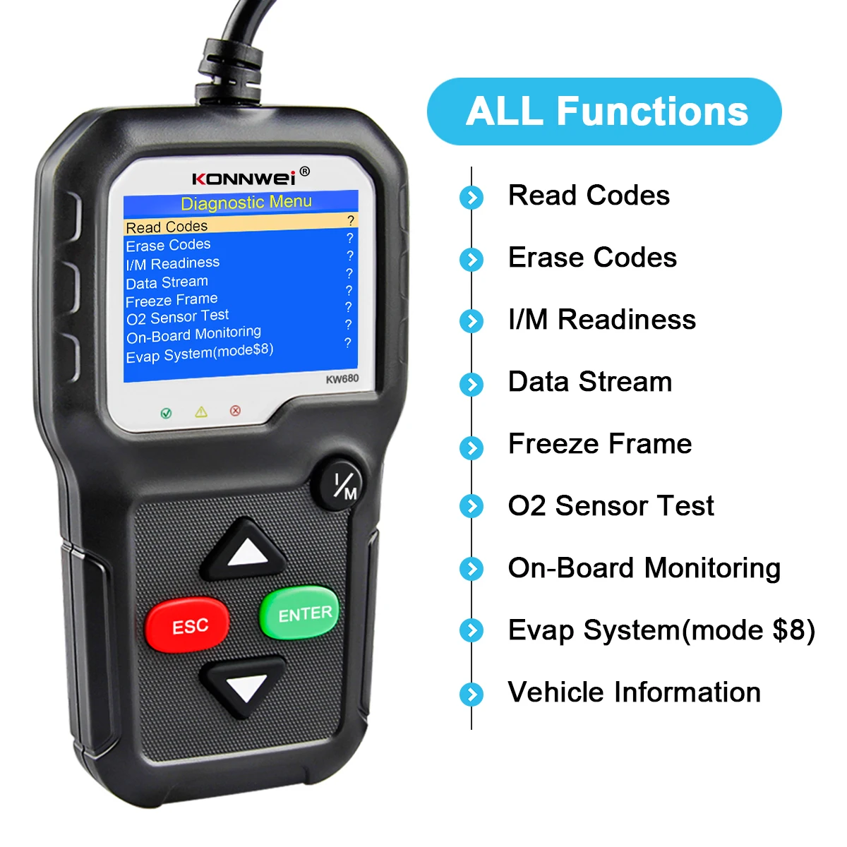 OBD2 Scanner OBD 2 Car Diagnostic Auto Diagnostic Tool KONNWEI KW680S Russian Language Car Scanner Tools Diagnostic Scanner