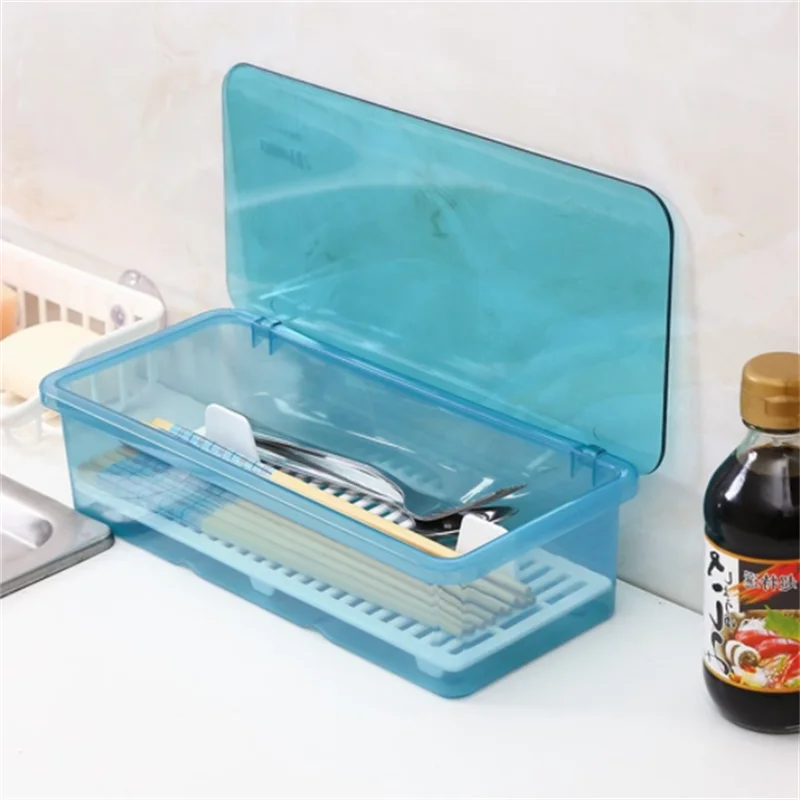 

Knife Fork Flatware Tray Storage Drawers Home Kitchen Utensil Drawer Plastic Organizer with Lid and Drainer Cutlery Tray