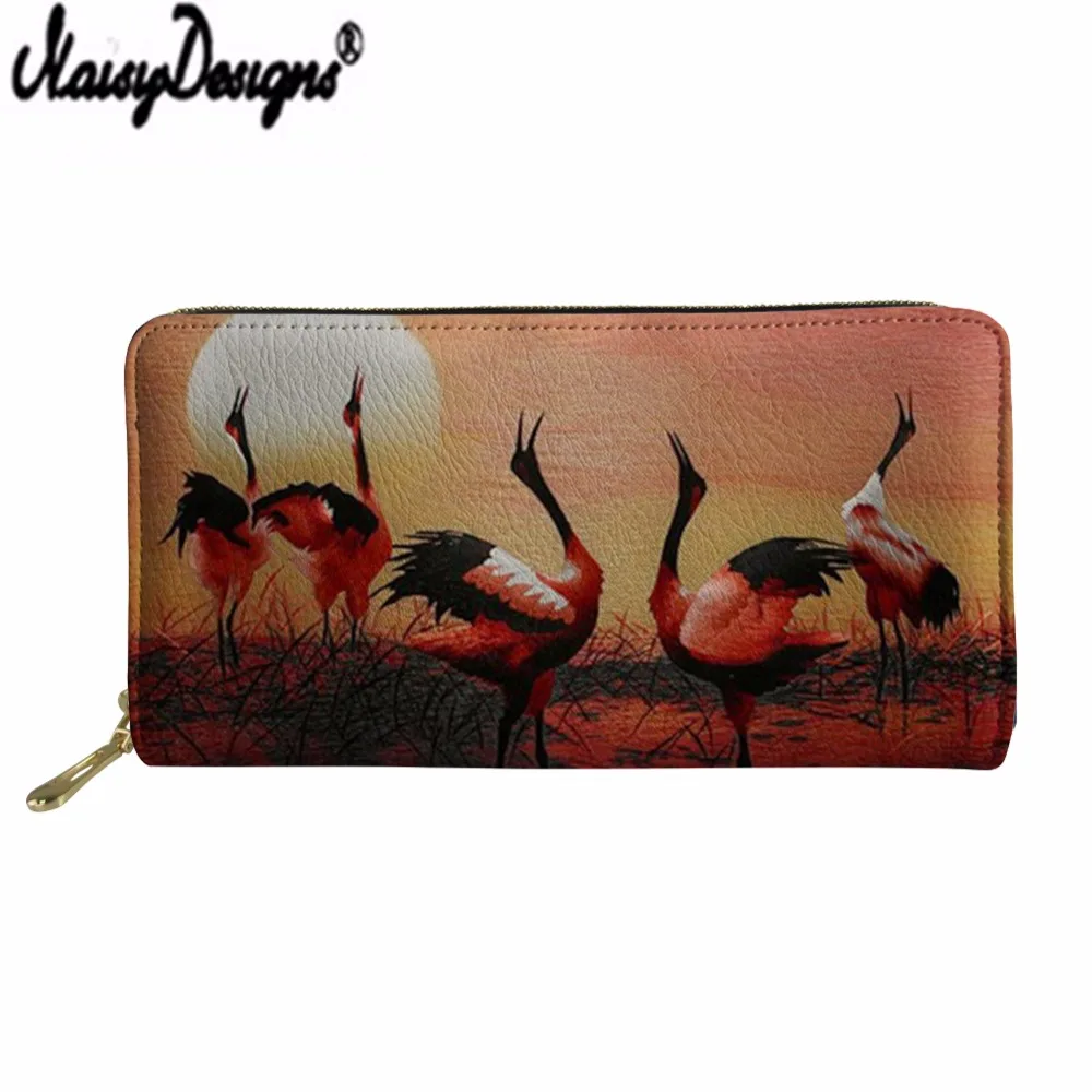 

NOISYDESIGNS Leather Female Clutch Bag Purse Hand Wallet For Women Nationality Pattern Printing Ladies Multi-function Money Bag