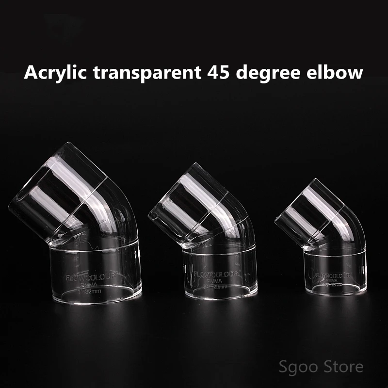 2~20PCS Acrylic 45 Degree Elbow Aquarium Fish Tank Transparent Plexiglass PMMA Water Tank Garden Irrigation Tank Accessories