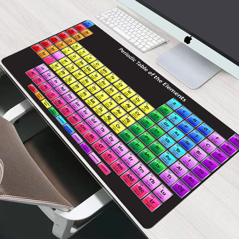 Tappetino per Mouse per Computer di grandi dimensioni tavola periodica degli elementi tappetino da scrivania Gamer tastiera da gioco Mousepad PC Gamers accessori Mausepad Xxl