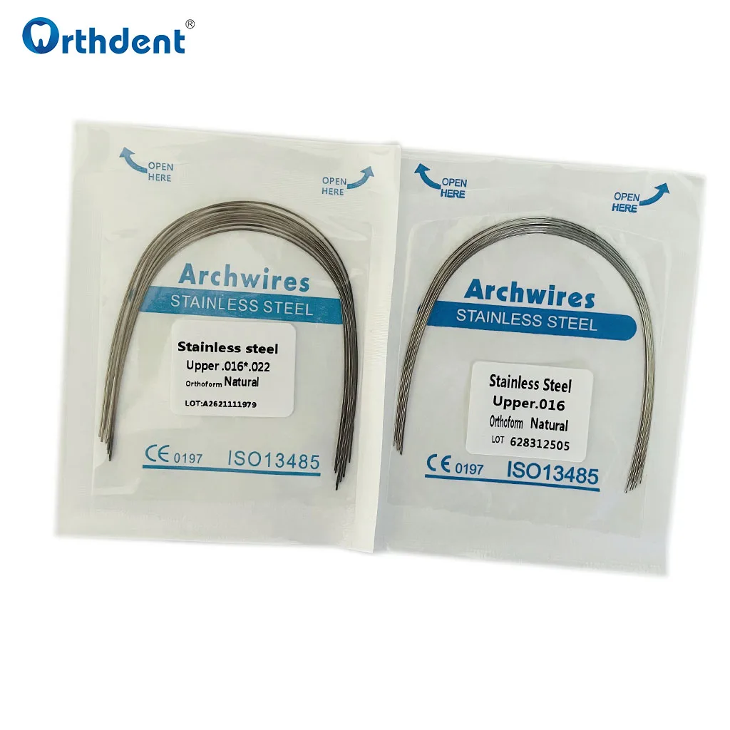 2 Packs Dental Stainless Steel Wire Orthodontic Arches for Braces Round/Rectangular Archwire Natural Form Dentistry Material