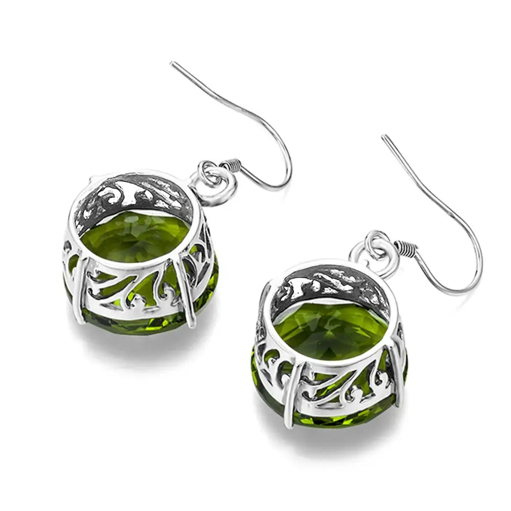 Szjinao Genuine Peridot Drop Earrings 925 Sterling Silver Earrings For Wome Earings Fashion Fine Jewellery 2020 For Best Friend