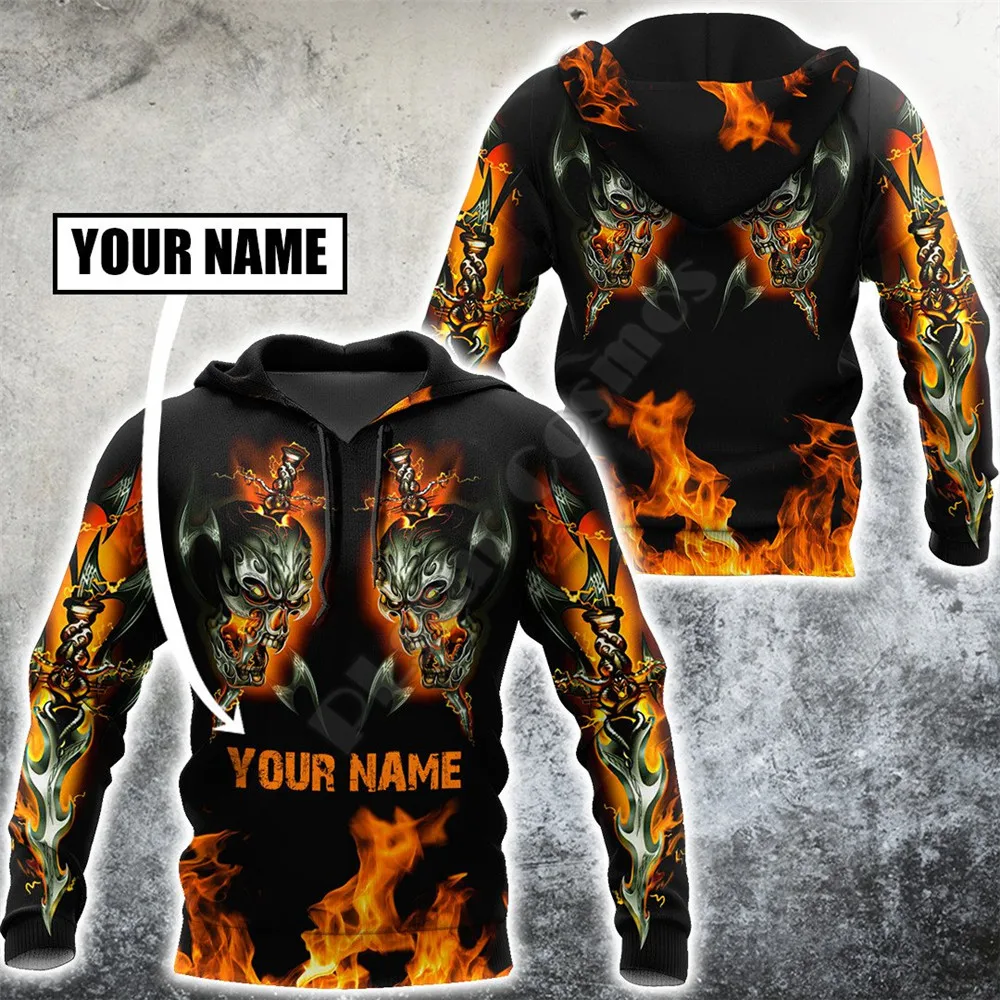 

Customize Name Angry Skulls 3D All Over Printed Hoodies zipper hoodie women For men Halloween Pullover streetwear