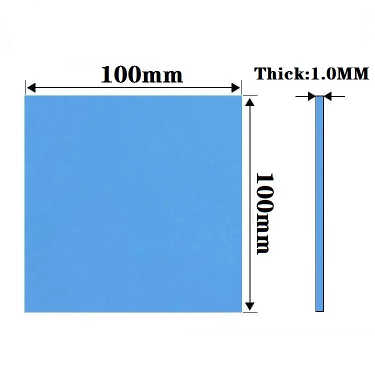 New GPU CPU Heatsink Cooling Conductive Silicone Pad 100mm*100mm*1mm Thermal Pad high quality