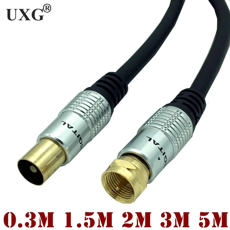 9.5mm Male to F type Male Coaxial TV Satellite Antenna  F head RF cable HD video STB signal TV cable 0.3m 1.5m 2m 3m 5m