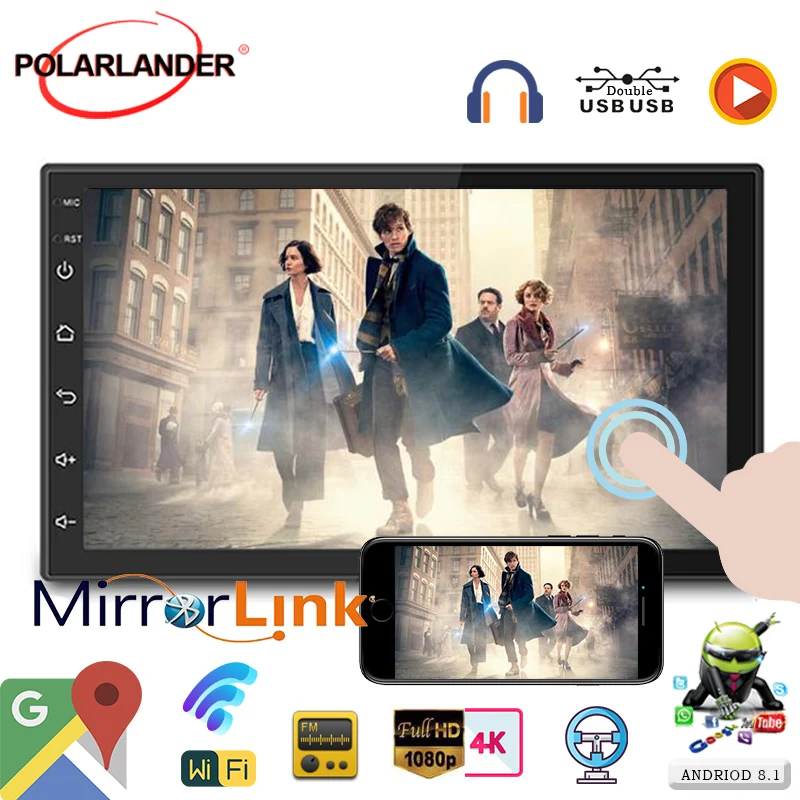 

2din 7" Radio MP5 Player Mirrorlink WIFI-Link Bluetooth GPS Nevigation App-Downloading Mutimedia For Carplay+Iphone+Android