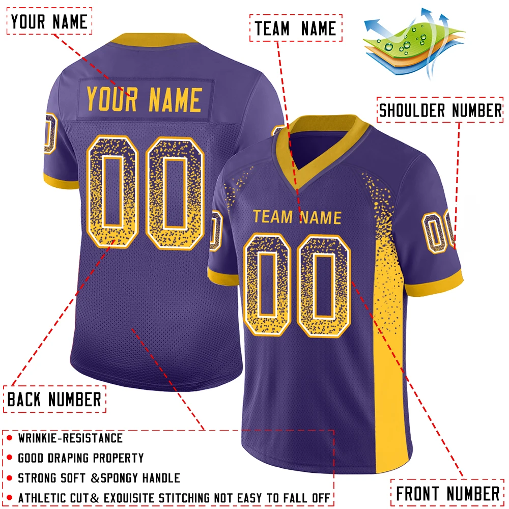 Fashion Personalized Plus Size American Football Wear Stitched Team Name Number Stretch Rugby Game Athletic Uniform for Adults