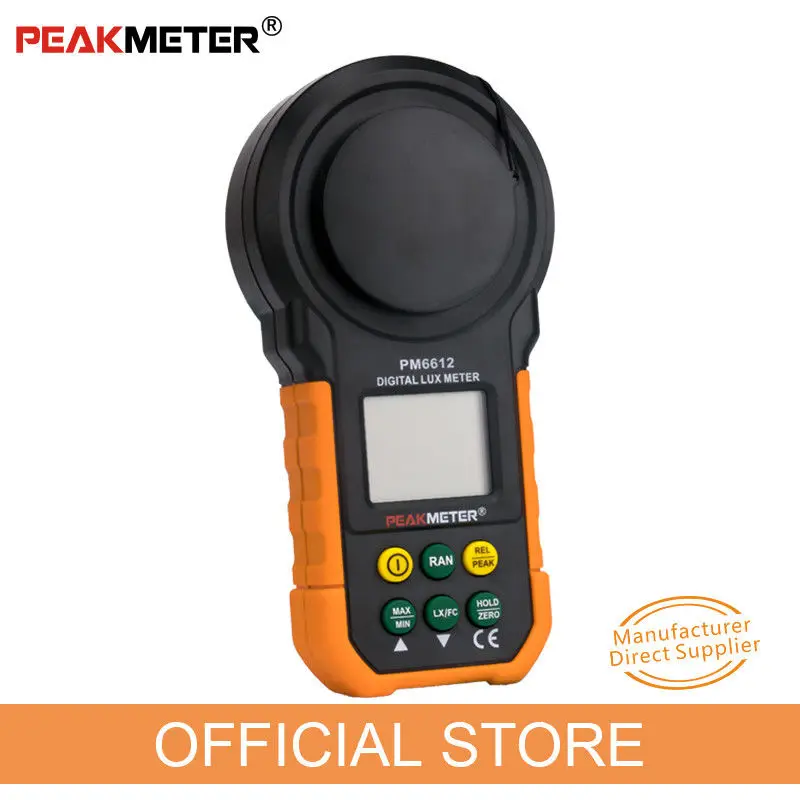 

PM6612 Lux meter 0~200,000lux Range light meter pocket design illuminometer lux/fc photometer tester Enviromental Testing