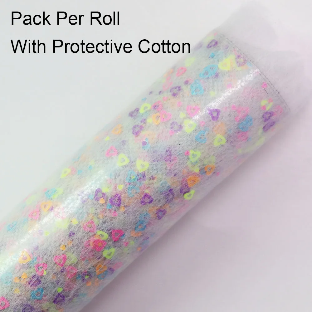 30x132cm Rolka Przezroczysta Ultra-przezroczysta z brokatowym proszkiem Love Hearts Star Color Dot PVC Jelly Fabric Na torebki BH041