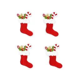 10pcs Iron On Xmas Socking Gift Patches Cartoon Stickers DIY Apparel Suits Jeans Hats Christmas Decors Handmade Fabric Appliques