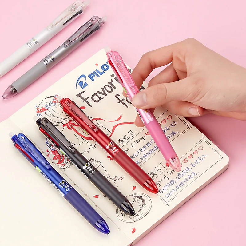 Japan Pilot Frixion Pen 3 In 1 Erasable Gel Pen Multi Colors 0.5 Mm LKFB-60EF 0.38 Mm LKFB-60UF Replacement Refills