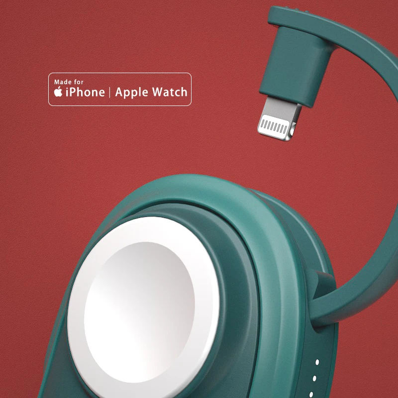 MIPOW & miffy10000mAh Power Bank dla iPhone wbudowany kabel ładowarka bezprzewodowa do Apple Watch ładowarka Mini zewnętrzna ładowarka