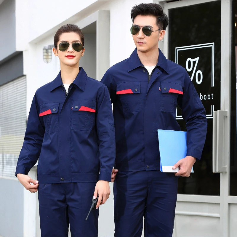 Summer Long-sleeves Working Uniforms Anti-static Wear-resistant Breathable Worker Coveralls Electric Auto Repair Work Clothing