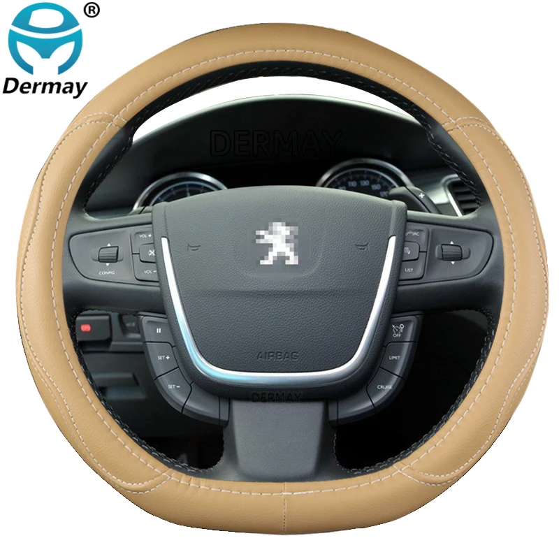 for Peugeot 508 2010~2016 Car Steering Wheel Cover PU Leather Auto Accessories interior Fast Shipping