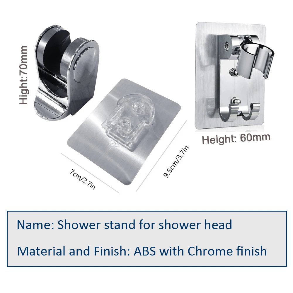 Adjustable Shower Head Holder Wall Mount Universal Shower Accessories 7-rotation Adjustable Chrome Bathroom Bracket No Assembly