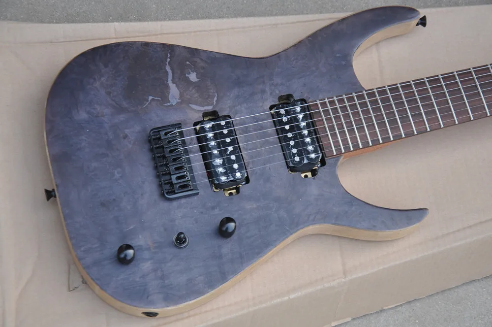 Factory custom 7 Strings Electric Guitar with Black Hardware,Rosewood Fretboard,Maple veneer,Provide customized service