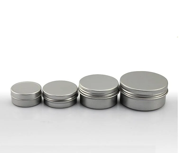 30pcs/lot 15g 30g 50g Aluminum Jar, 30 Grams Metal Cream Jars, Silver Aluminum Cans Tins Metal Cosmetic Container Packaging