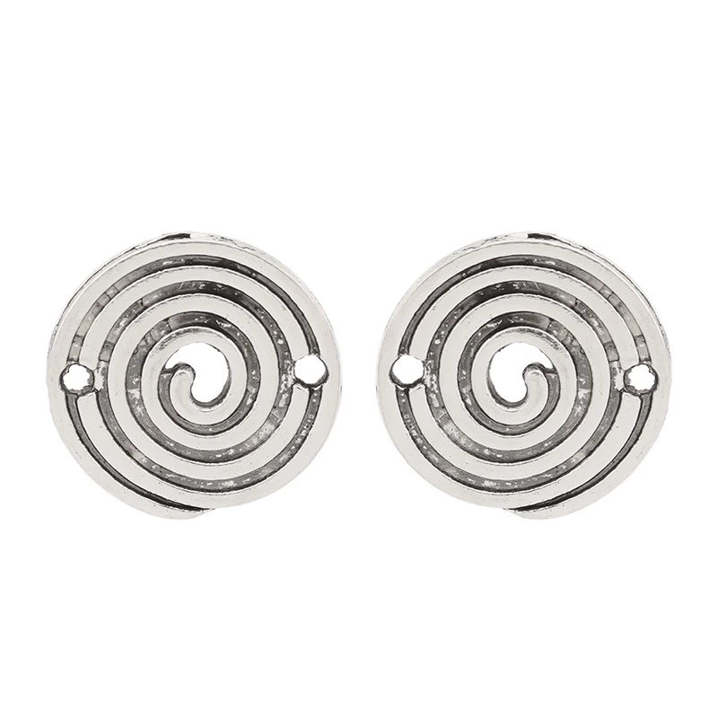ZXZ 20pcs Tibetan Silver Spiral Swirl Connector Charms 2 Sided for Bracelet Jewelry Making Findings 20x20mm