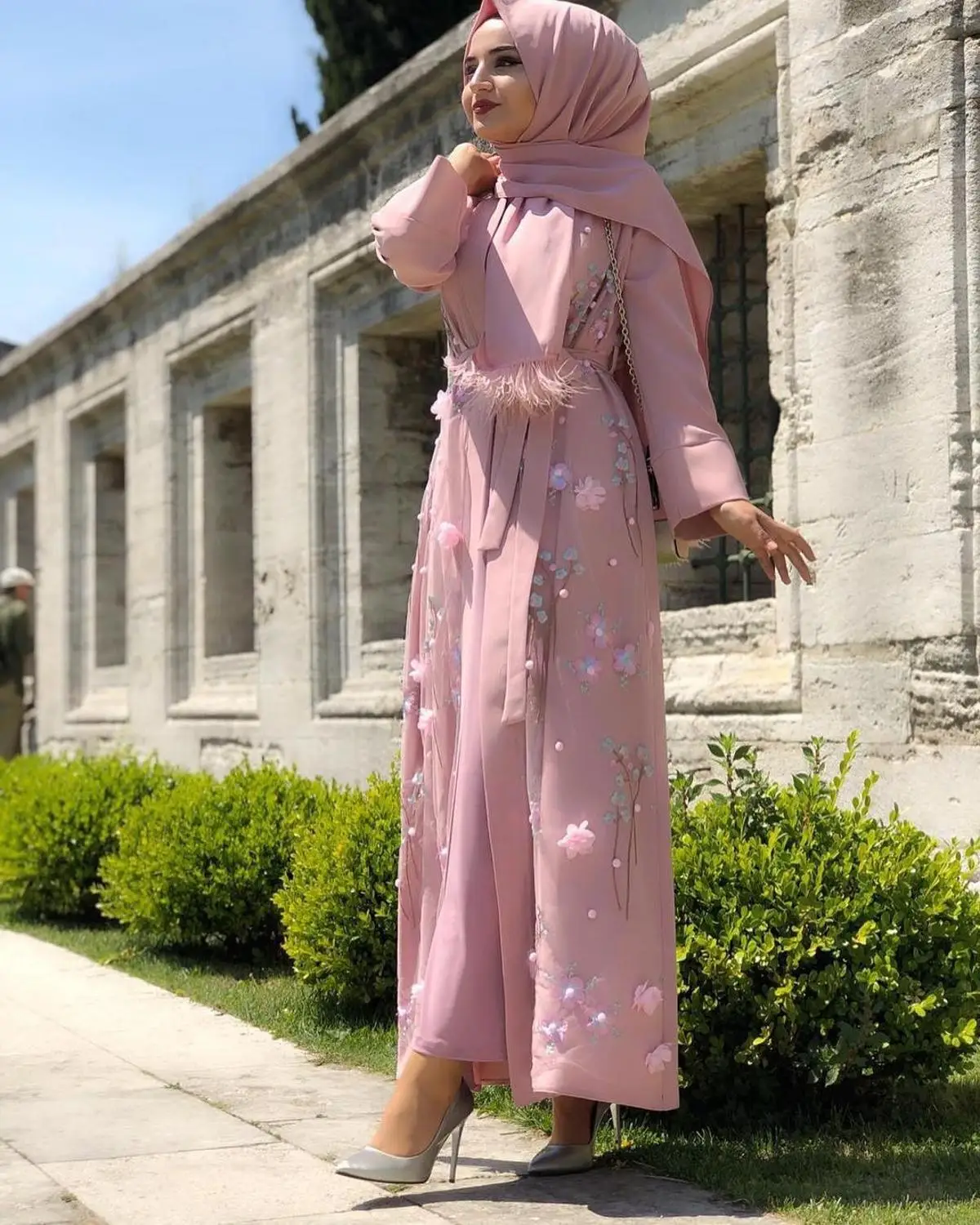 Floral Abaya Dubai Kimono Muslim Hijab Dress Abayas For Women Kaftan Caftan Marocain Prayer Turkish Islamic Clothing Robe Femme