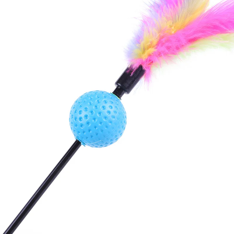 5 stücke Lustige Kätzchen Katze Teaser Interaktive Spielzeug Stange mit Glocke und Feder Spielzeug Für Haustier Katzen Stick Draht Chaser Zauberstab spielzeug Zufällige Farbe – Detail 15